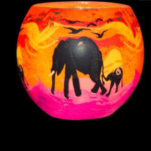 Leuchtglas Elephant with Baby Art.Nr.21102