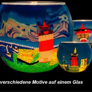 Leuchtglas Lighthouse II Art.Nr.21010 3Motive