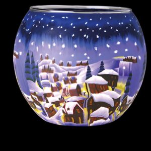 Leuchtglas Snowy Town by Night Art.Nr.21822