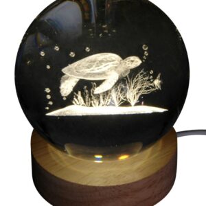 Hologramm Glaskugel Schildkröte inkl. Holz LED-Untersetzer Artikelnummer: 19530-31