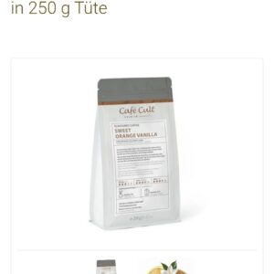 Kaffee „Sweet Orange Vanille“ in 250 g Tüte, gemahlen aromatisiert 14432
